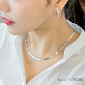 Kettingen 100% Originele 925 Solid Sterling Zilveren Chokers Kettingen Voor Vrouwen Fijne Sieraden Bruiloft Mannen Gift XL-6308i