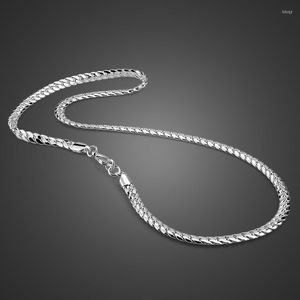 Cadenas 100% sólida Plata de Ley 925 cadena de Singapur trenzada 22 pulgadas 6mm para Mujeres Hombres venta al por mayor DIY collar largo hombre joyería