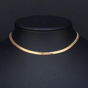 Chaînes 100% en acier inoxydable Collier de chaîne à chevrons plats pour femmes Colliers de couloir de couleur argentée or
