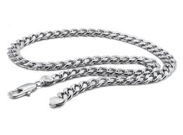 Kettingen 100925 Sterling Silver Punk Necklace Men 10 mm Curb Cuban Link Chain Chokers Gift Fashion Vintage For Man Solid Jewelry9314426