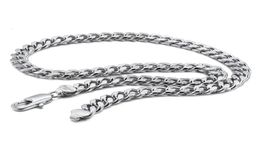 Chaînes 100925 Sterling Silver Punk Collier Hommes 10MM Curb Cubain Lien Chaîne Sautoirs Cadeau Mode Vintage Pour Homme Solide Bijoux3970083