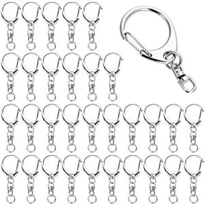 Chaînes 100pcs mousqueton porte-clés clip pivotant 8 forme fermoirs lanière mousqueton pour bricolage artisanat porte-clés mousqueton fermoir en gros