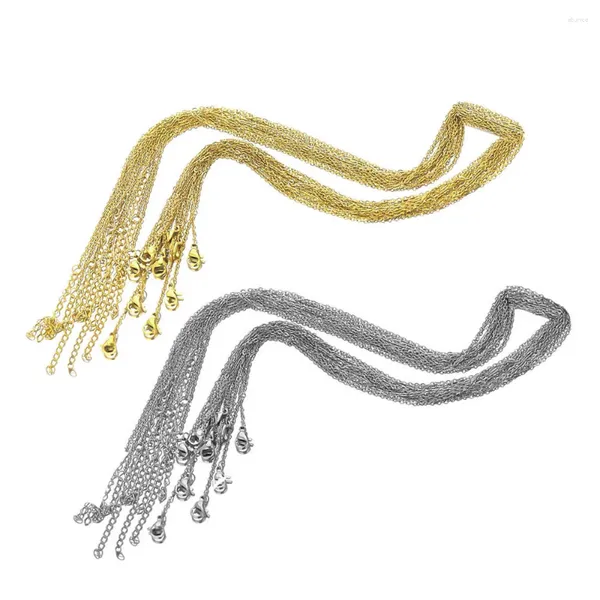 Chaînes 100pcs en gros en acier inoxydable lien chaîne collier câble avec fermoir à griffe de homard pour bricolage femme fabrication de bijoux