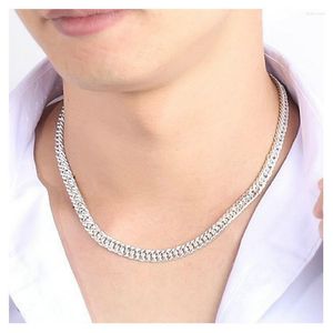 Cadenas 10 mm Collar de moda para hombres frescos Venta al por mayor Joyería masculina plateada Cadena de látigo Gargantilla 20 22 24 