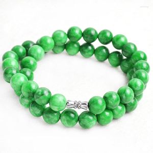 Kettingen 10 mm natuurlijke koude jade stenen kralen ketting sieraden fijne edelsteen kralen voor vrouwen en man met certificering