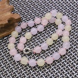 Kettingen 10mm Ronde Roze Geel Paars Jade Chalcedoon Ketting Natuursteen Vrouwen Meisje Dassen DIY Veelkleurige Sieraden Maken Ontwerp