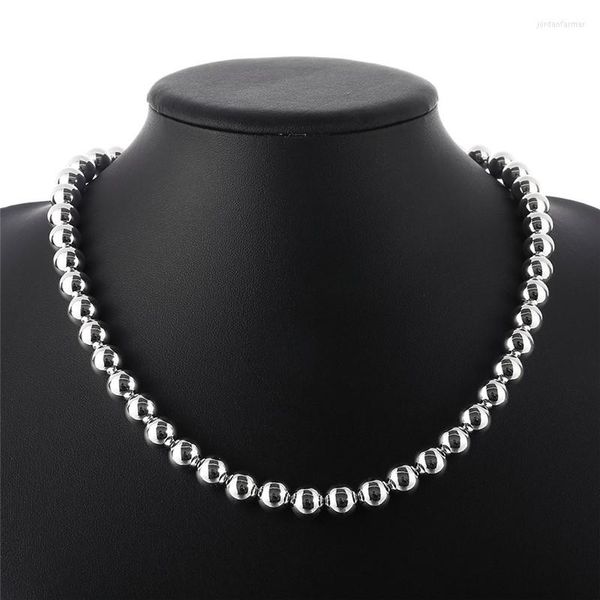 Chaînes 10 MM Argent Couleur Perles Collier Bijoux De Mode Assez Mignon Style De Rue Pour Femme Bonne Qualité Sortie D'usine N097