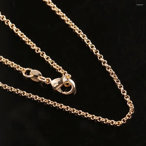 Cadenas 10 unids 2 mm brillante color oro redondo perla bola collar joyería haciendo cadena con cierre de langosta