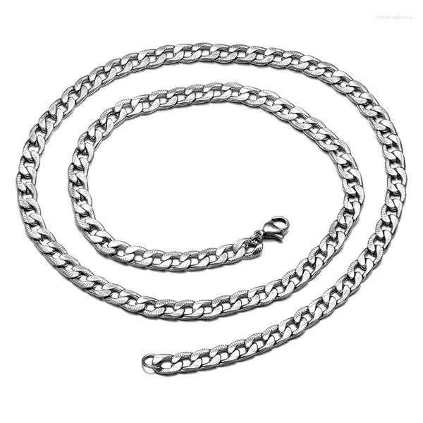 Chaînes 10pcs 6mm largeur x 60cm longueur en acier inoxydable lien cubain Figaro colliers hommes femmes punk bricolage bijoux en vrac lot en gros