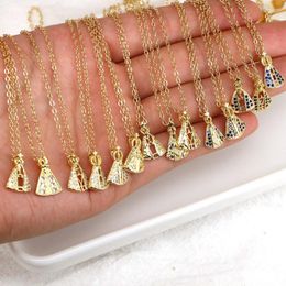 Chaînes 10pcs arrivée mignon CZ vierge marie charmes pendentif colliers pour femmes hommes cristal collier lien chaîne catholique bijoux cadeaux