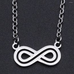 Chaines 10pcs Fashion Infinity Pendant Collier Gifts de la fête des mères Symbole éternel en acier inoxydable