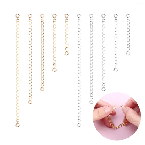 Cadenas 10 unids Accesorios para hacer joyas Collar Cadena de extensión 5 tamaños Pulsera extensora DIY Hebilla de resorte Tobillera Hierro Durable