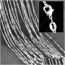 Chaînes 10pcs / lot 2 mm Figaro Chaîne 925 Sterling Sier Bijoux Collier Chaînes avec fermoirs à homard Taille 16 18 20 22 24 26 28 30 pouces Drop Dhyzc