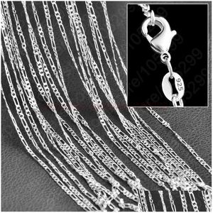 Chaînes 10 pièces/lot 2mm Figaro chaîne 925 Sterling Sier bijoux collier chaînes avec fermoirs à homard taille 16 18 20 22 24 26 28 30 pouces goutte Dhxiy