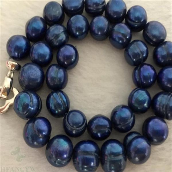 Chaînes 11-12mm Collier de perles baroques noires Fermoir en or Luxe Mer du Sud Dazzle Charme en vrac