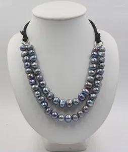 Chaînes 12-13mm Collier de perles d'eau douce naturelles Collier de couleur baroque Bijoux pour femmes Pull d'hiver 20 pouces