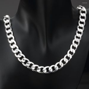 Kettingen 12 mm dikke vaste stoep ketting ketting mannen wit goud gevulde klassieke mode sieraden cadeau 60 cm