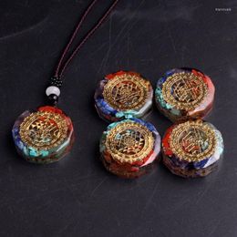 Kettingen 12 stks voor groothandel chakra natuursteen ketting hangers kristal lapis lazuli genezing orgone energie vrouwen pendel amulet