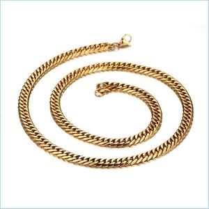 Chaînes 14K Gold Miami Mens Cuban Curb Link Chain Collier 24 