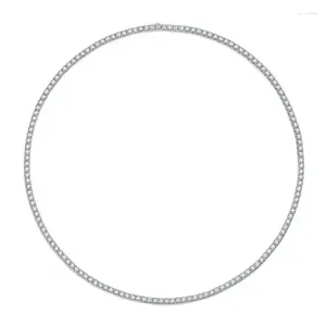 Cadenas 15.5ct dcolor moissanite 925 collar de plata esterlina para mujeres cadena de tenis de tenis diseñador de lujo joyería de boda regalo