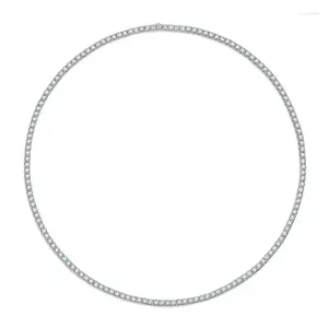 Chaînes 15.5ct Dcolor Moisanite 925 Collier en argent sterling pour femmes hommes de tennis Chaîne de luxe Designer Bijoux de mariage Gift