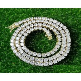 Chaînes 16 18 20 22 24 pouces 4mm chaînes glacées colliers Fow hommes femmes concepteur de luxe Bling diamant collier or argent Tennis goutte Dhkza