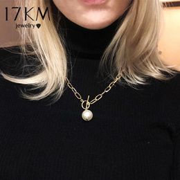 Chaînes 17km Vintage Perle Long Pendentif Pull Collier Pour Femmes Hiver 55cm Chaîne Bijoux 2022