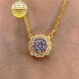 Chaînes en or 18 carats (Au750) et 1 ct DVVS Couleur Moissanite Nous avons le certificat 001