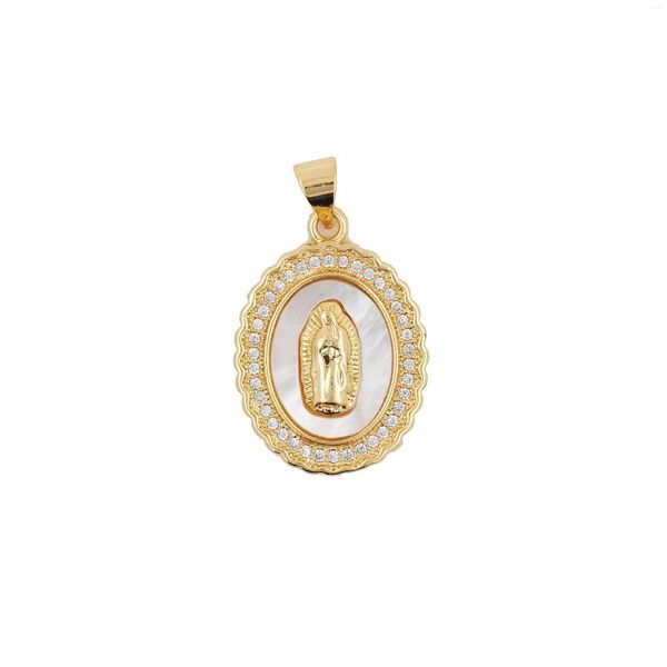 Cadenas 18k chapado en oro forma ovalada bendita nuestra señora de guadalupe colgante collar maternidad esperanza incondicional