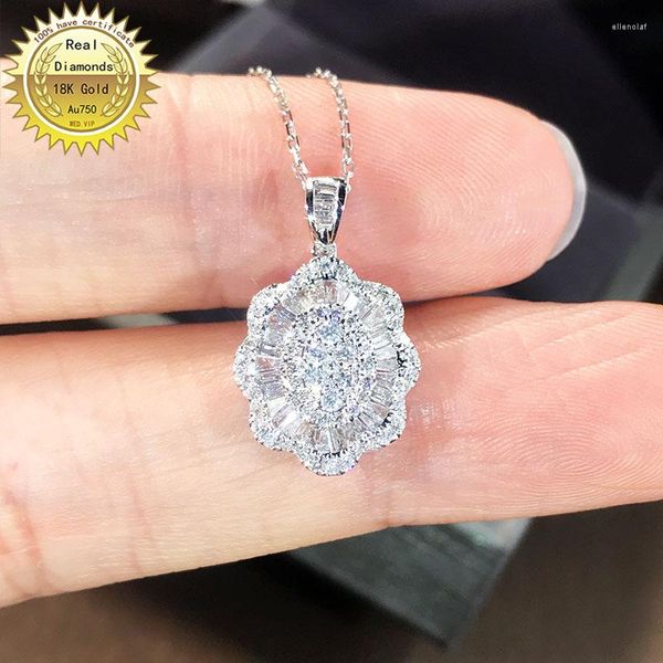 Les chaînes du collier de diamant naturel en or blanc 18 carats utilisent toutes 0,5 ct et ont un certificat HM011