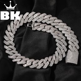 Kettingen 18 mm kubieke zirkoon 3rows Cubanen link ketting doos clasp goud vergulde luxe koper micro verhard cz cuban ketting 16/18/20 inchch