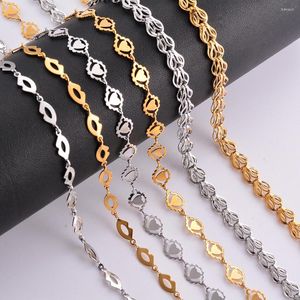 Chaînes 1 m/lot en acier inoxydable couleur or chaîne à lèvres amour coeur lien à la main pour collier à faire soi-même bracelet bijoux faisant des fournitures