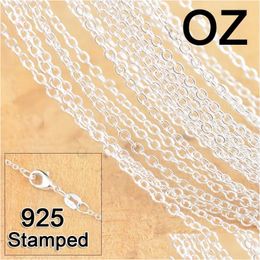 Chaînes 1mm 925 Sterling Sier Bijoux DIY Mode Femmes Cadeaux Rolo Link Chaîne Colliers avec fermoirs à homard Timbre 16 18 24-30 Drop de Dhzup