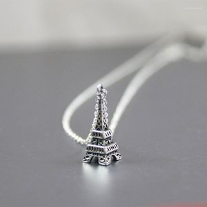 Kettingen 1 st Diy Vintage Eiffeltoren roestvrij staal aangepaste ketting 3D -gebouw Hangers kettingen geeks mannen vrouwen herdenking sieraden