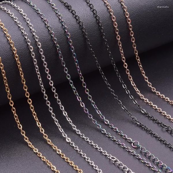 Chaînes 1pc acier inoxydable 1.6mm O forme Long collier pour hommes/femmes pendentif bijoux à bricoler soi-même personnalité Simple métal accessoires Gi