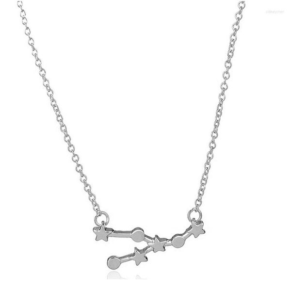 Chaînes 1Pc Taureau Signe Du Zodiaque Astrologie Pendentif Colliers Or Argent Plaqué Été Collier Femmes