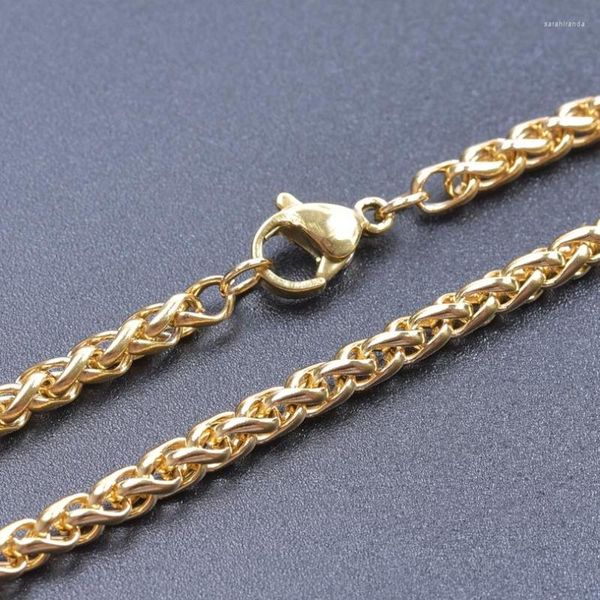 Cadenas, 1 Uds., eslabones de cadena de quilla de acero inoxidable de 3mm de Color dorado fresco para hacer collares y pulseras DIY, tobilleras, componentes de joyería para mujeres