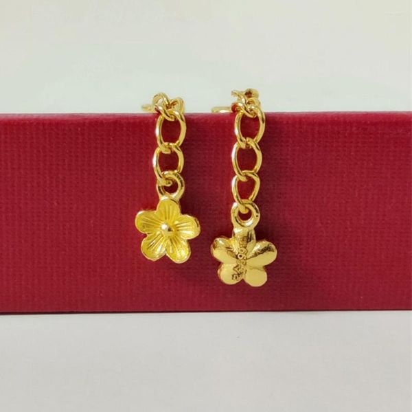 Chaînes 1PCS Real 24K Gold Lucky Flower O Chaîne d'extension pour collier ou bracelet