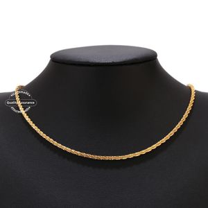 Chaînes 1pcs en acier inoxydable 2.5mm largeur or chaîne de corde torsadée collier femme 18 pouces