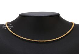 Chaines 1pcs en acier inoxydable 25 mm largeur Gold Ed Corde Chain Women Collier 18 pouces5376087