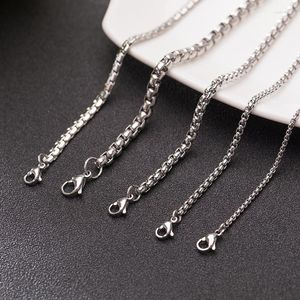 Chaînes 1 pièces titane acier boîte carrée chaîne Punk perle bijoux collier vêtements accessoires pull hommes et femmes colliers