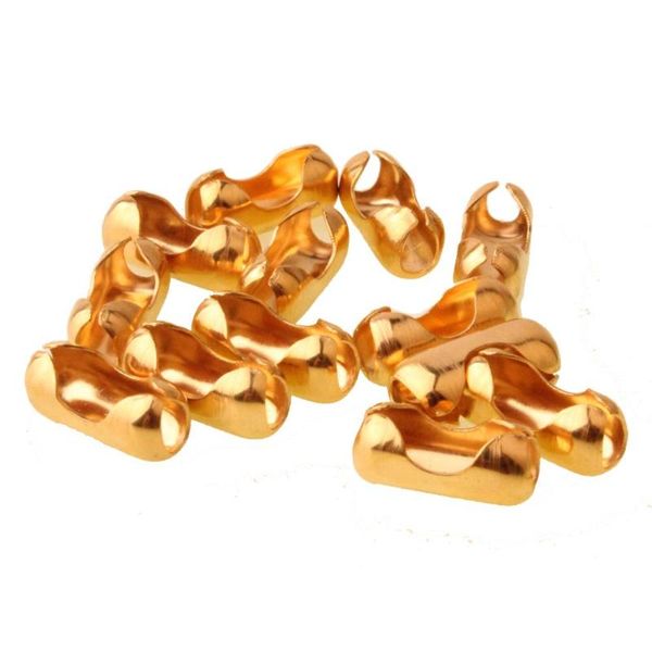 Cadenas 2/3/4/5/6/8/10/12mm 10/20/50/100 Uds conector de cadena de bolas de acero inoxidable cuentas de extremo de cierre Color dorado hallazgos DIY accesorios cadenas