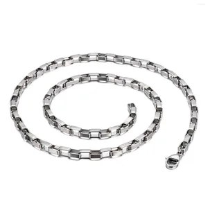Chaînes 2/3/5mm en acier inoxydable couleur argent chaîne collier boîte lien homard fermoir colliers colliers pour femmes et hommes bijoux
