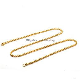 Chaînes 2.5mm M or noir argent couleur chaînes à maillons en acier inoxydable pour Hip Hop pendentif colliers femmes hommes fête bijoux accessoires Dro Dhuso