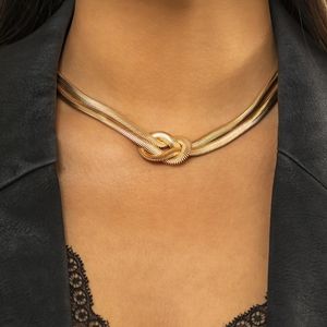 Chaînes 2 métal noué collier pour femmes corde Hip Hop simplicité fermeture éclair Type dame bijoux fête de vacances 2023 tendances