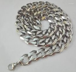 Correntes 20''-40'' Comprimento enorme pesado 15mm de largura 316L aço inoxidável de alta qualidade Curb Chain Link Colares para jóias de férias masculinas