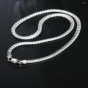 Chaines 20-60cm 925 Design en argent sterling 6 mm Chaîne de collier fin pour femme hommes de mode de mariage de mode de mariage bijoux