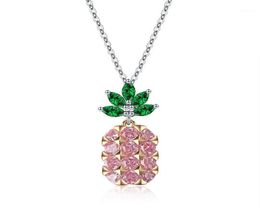 Cadenas 2021 Linda fruta rosa piña colgante collar cristales de moda austriaca joyería fina salvaje para mujeres fiesta4517537