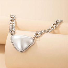 Cadenas 2021 moda mujer Punk Irregular Metal gran corazón colgante grueso giro cadena collar mujer Sexy fiesta joyería