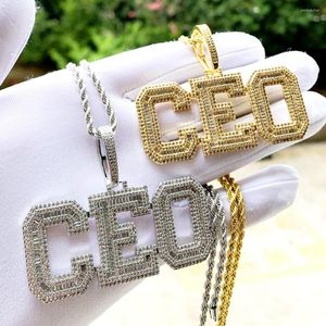 Kettingen 2022 Hiphop Iced Out Custom Name Letter CEO Cubieke zirkoon hanger ketting voor mannen Boy Bling 5a CZ Tennis Chain Rope sieraden